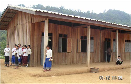 작년 라오스 봉사단 2기가 지은 학교의 모습 